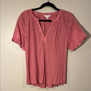 Lucky Brand Coral Short Sleeve Blouse